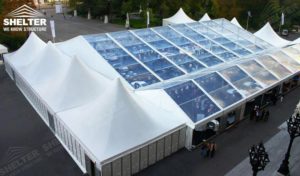 clear span tent - mixed party tents - large wedding marquees - gazebo tent - classic a roof marquee - Shleter aluminum party structures for sale (18)